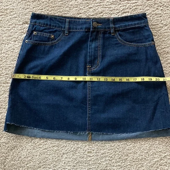 Raw Edge Denim Skirt - Picture 10 of 11